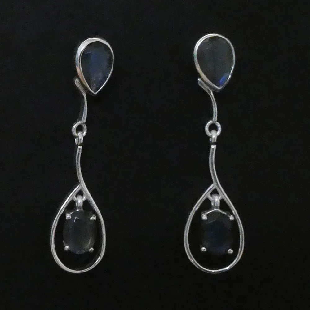 Edle Labradorit Ohrhänger 925 Silber Schmuck - hochwertig verarbeitet