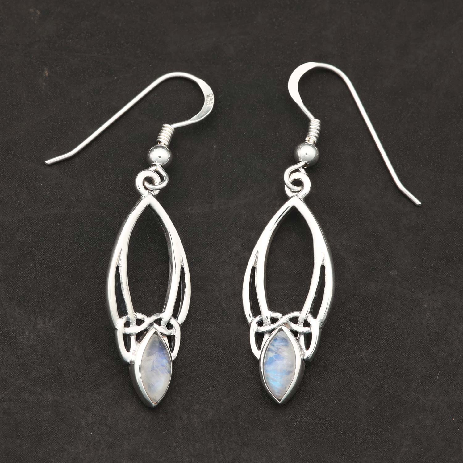 Mondstein Ohrringe keltisch - edler Ohrschmuck aus Silber