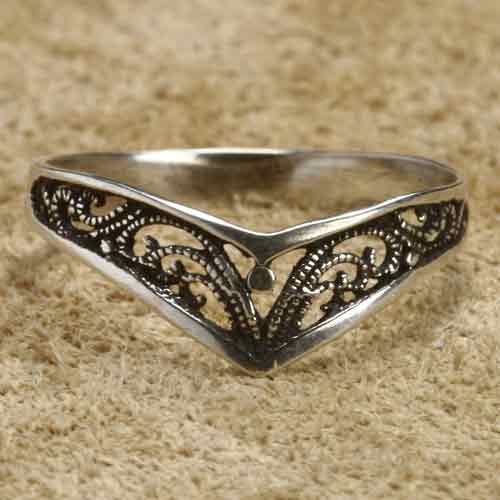 filigran Silberring 925 Sterlingsilber