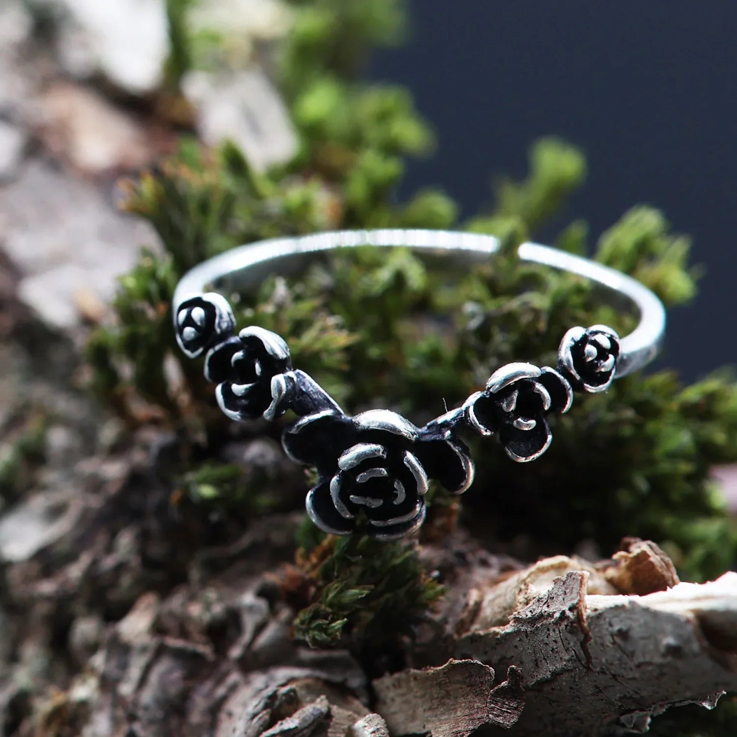 Rosen ring Silber Damen Mädchen silberring
