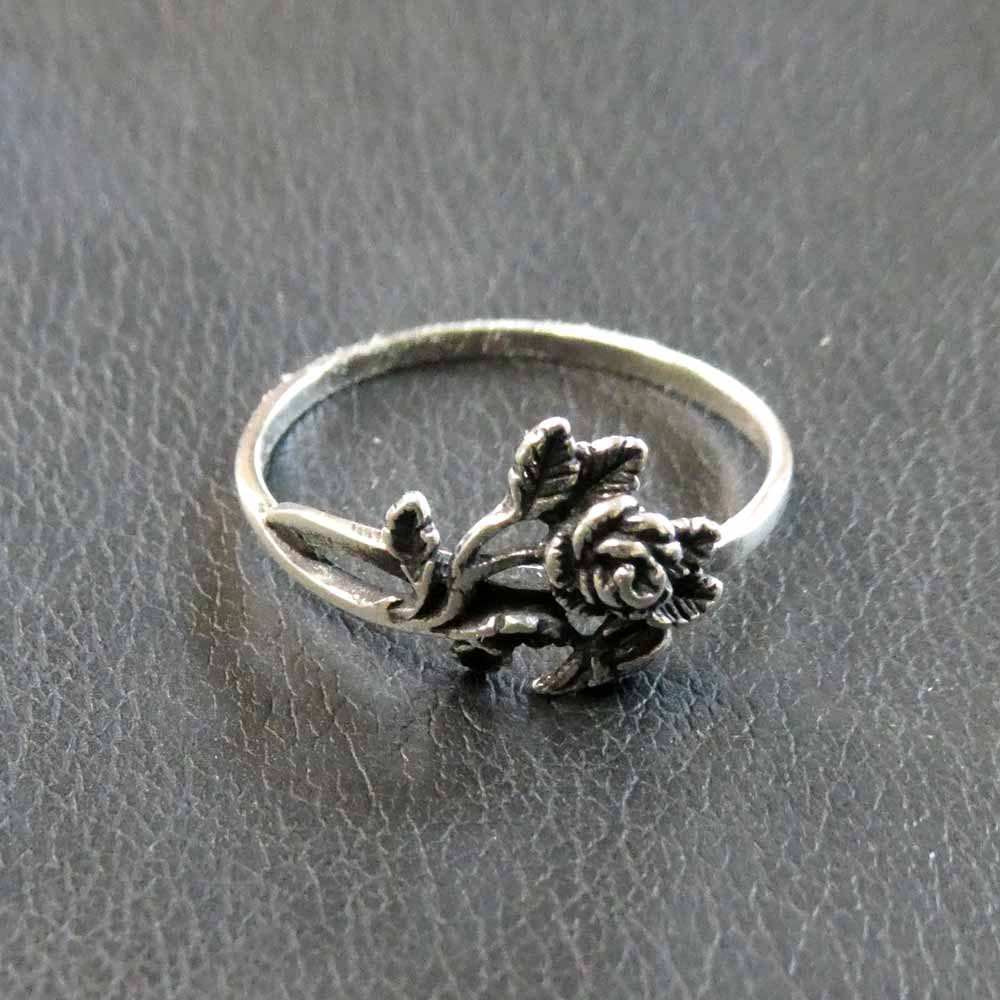 Rosen Silberring fein