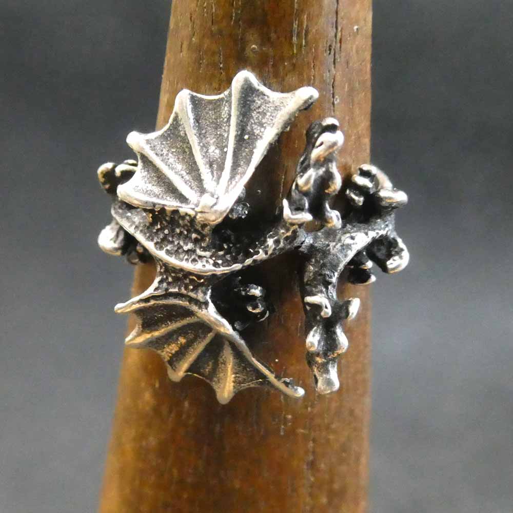Drache 925 Silber Ring Fantasy