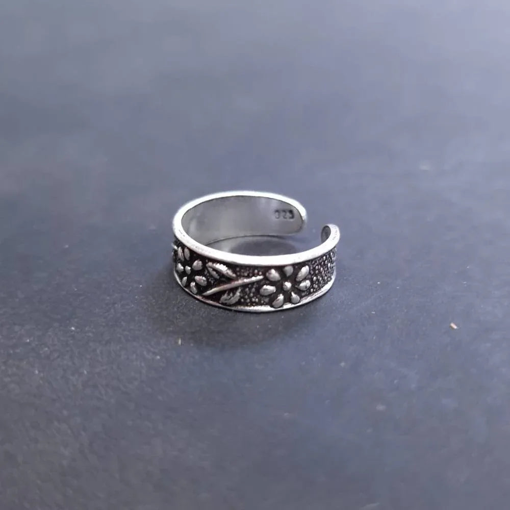 Zehenring 925 Silber mit Blumen motiv - hochwertig verarbeitet