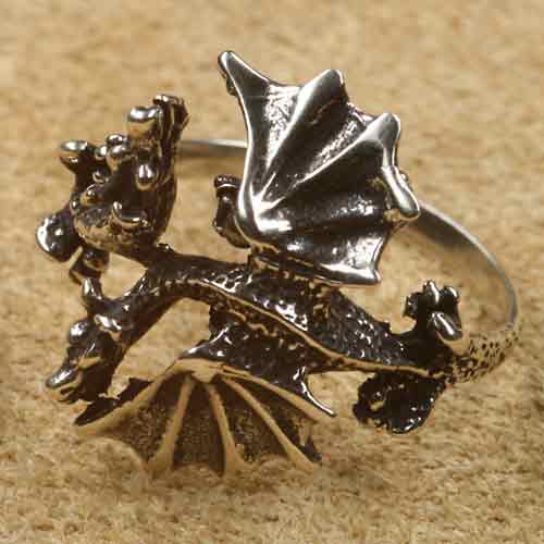 2 Drachen Silberring 925 Sterlingsilber
