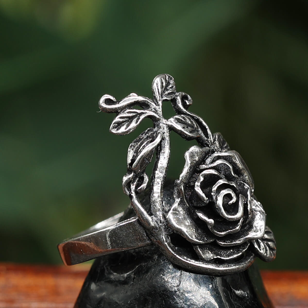 Rosen Silber Ring Damen Gothic Schmuck