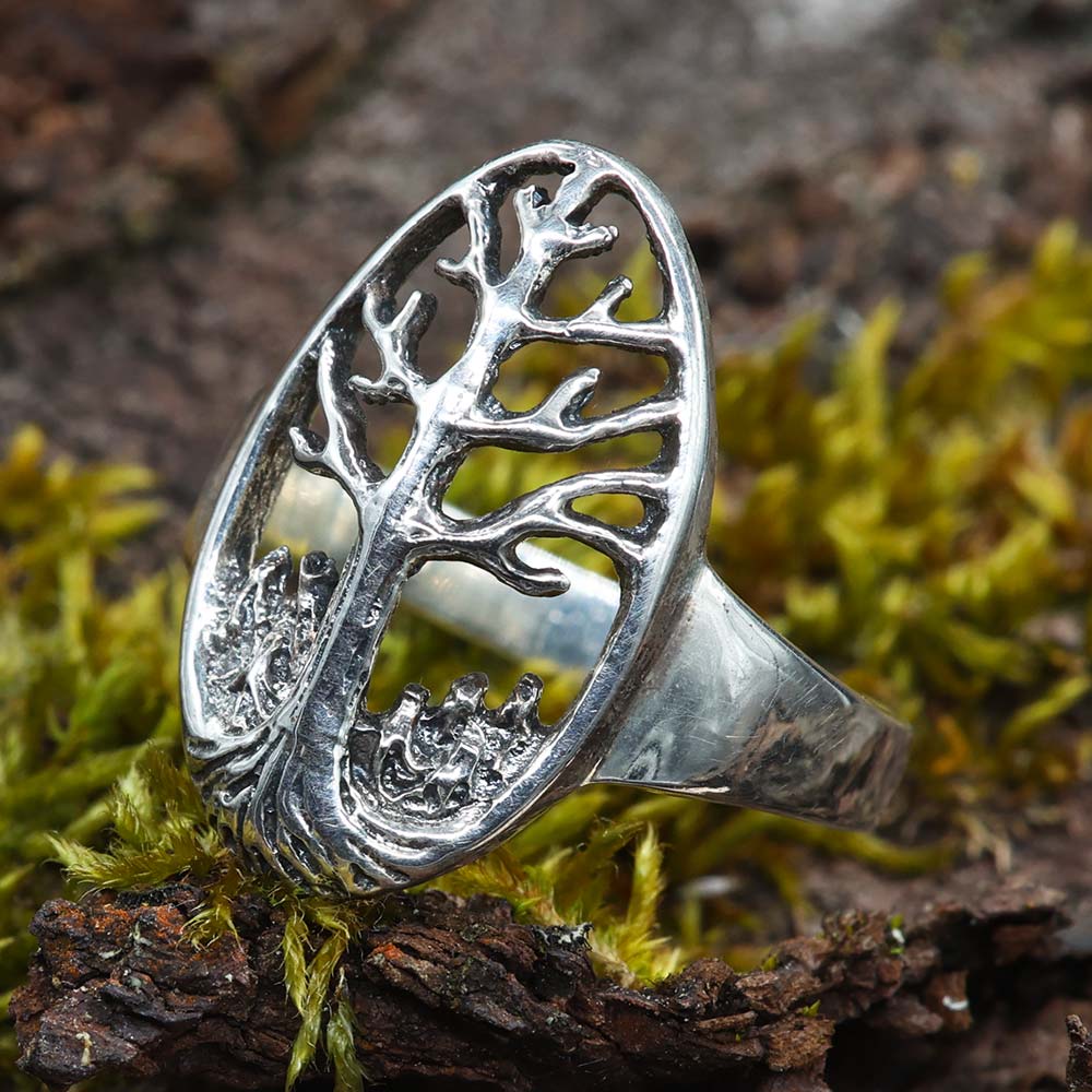 Lebensbaum Ring Massives 925 Sterlingsilber Filigran gearbeitet