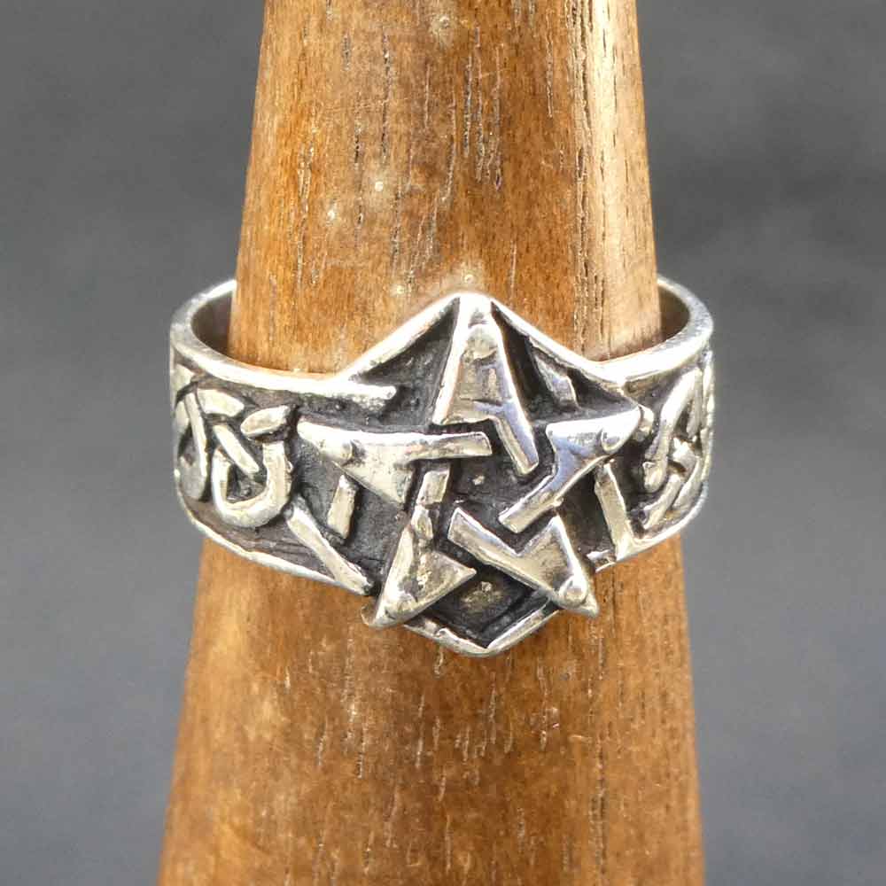 Pentagramm Schmuck 925er Silber Ring