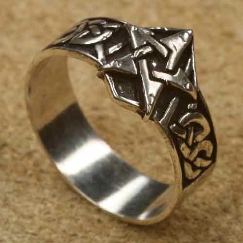 Pentagramm Ring Silber Damen Herren