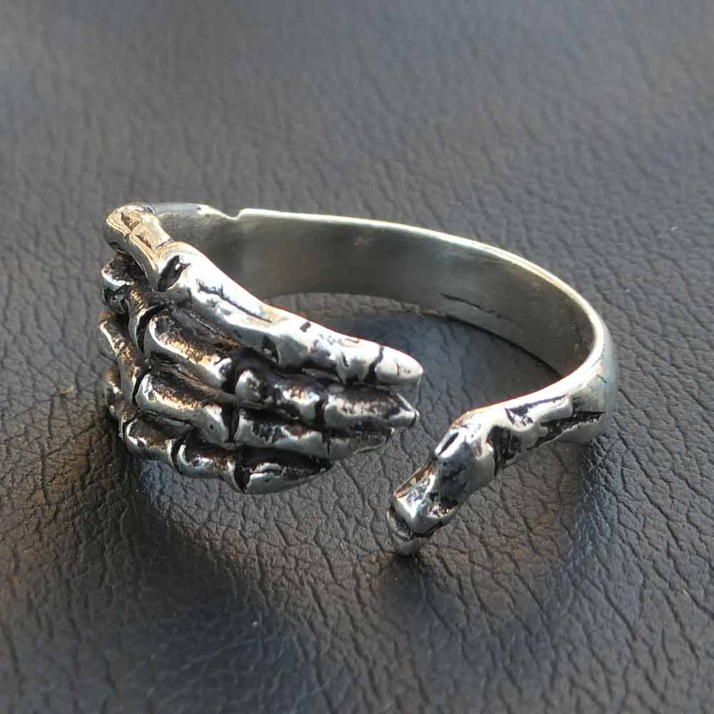 Skelett Hand Silber Ring Gothic Schmuck Skull