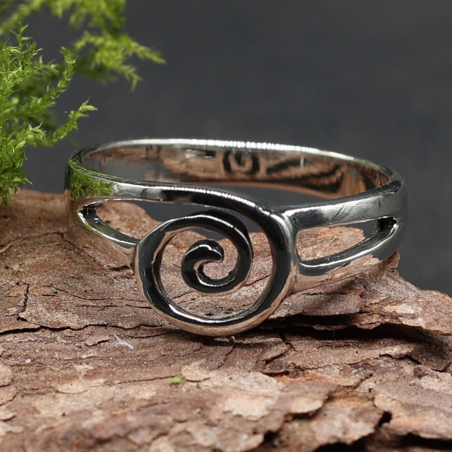 Spirale Ring 925 Silber Damen Jungen Mädchen Silberring
