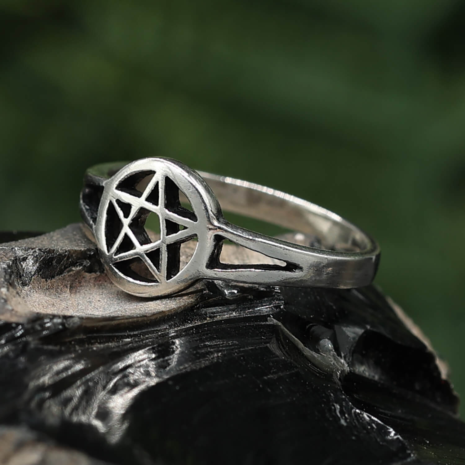Pentagram ring jewelry, high-quality 925 silver
