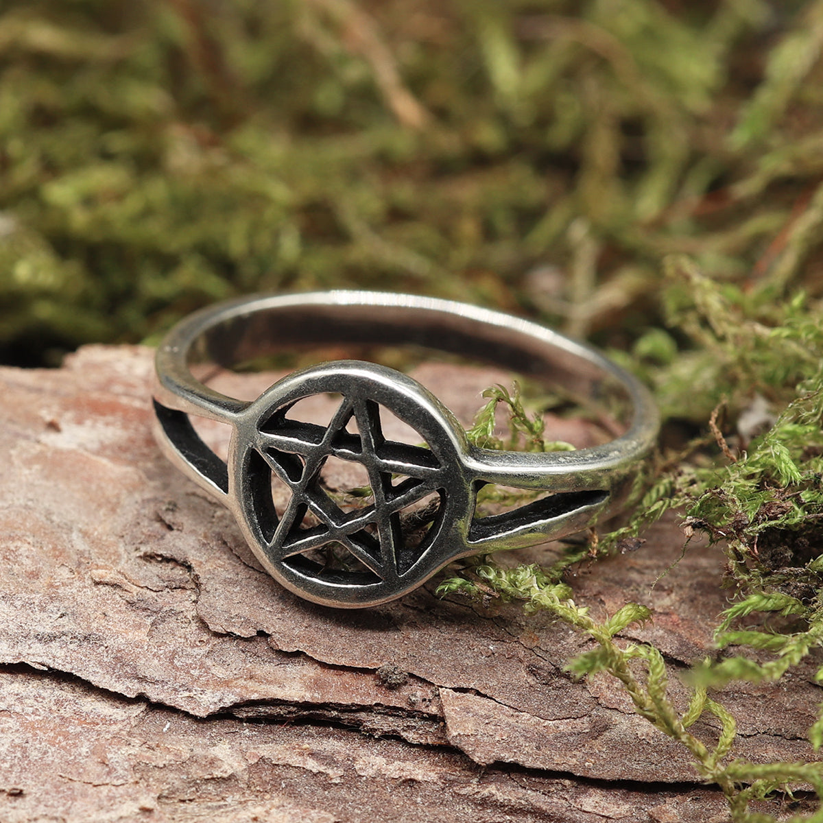Pentagramm Ring Silber Wicca Pagan Schutz Schmuck