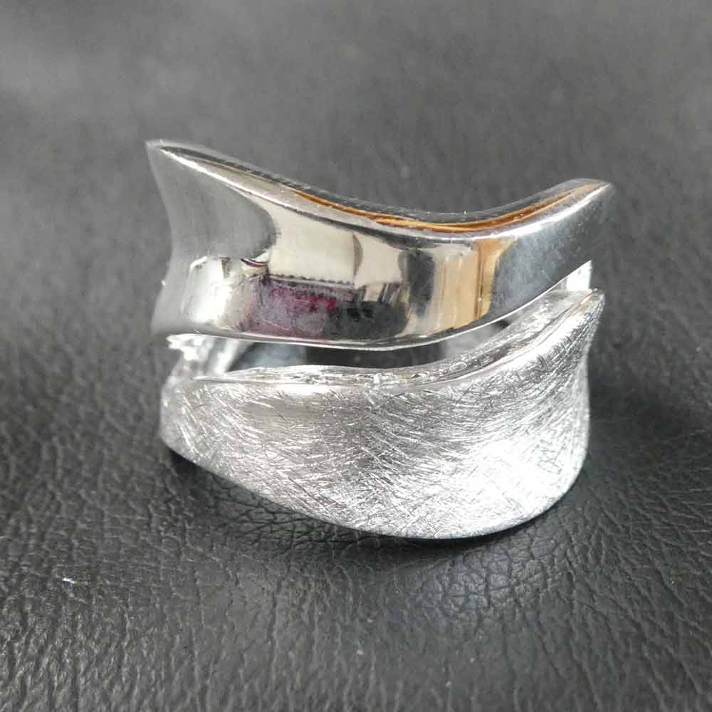 Mattierter Damen ring Silber
