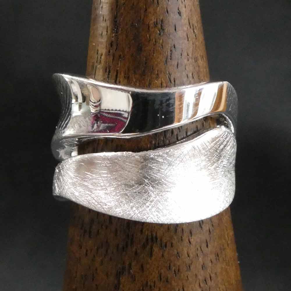 Edler Designer Damen Ring 925 Silber - Matt