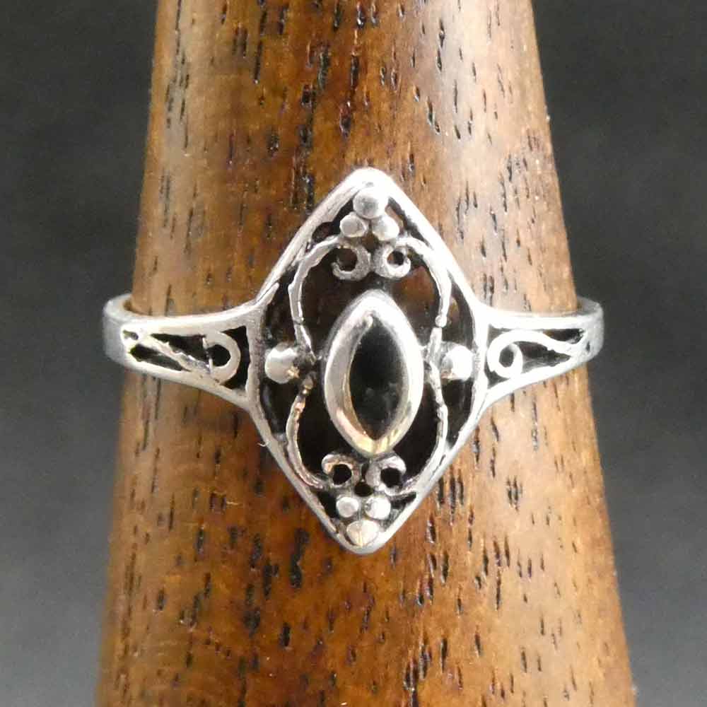 Onyx Silber Damen Mädchen Ring