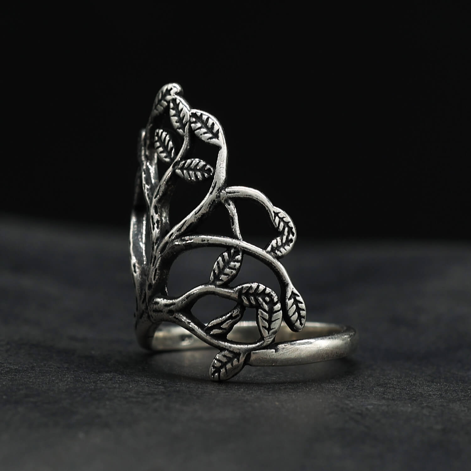 Damenring Silber Zweig Schmuck Ring Herren edles Design