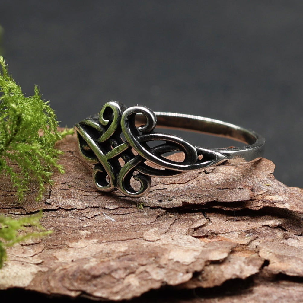 Kelten Silberring Damen Ring zart