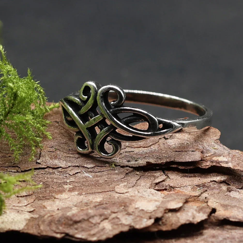 Kelten Silberring Damen Ring zart