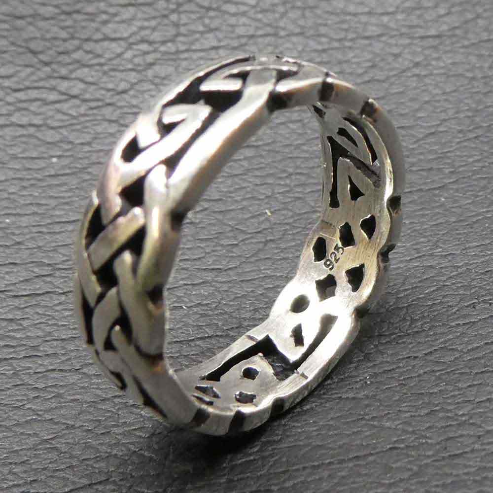 Ring keltischer Ring Schmuck Silberner Bandring 925 Silber