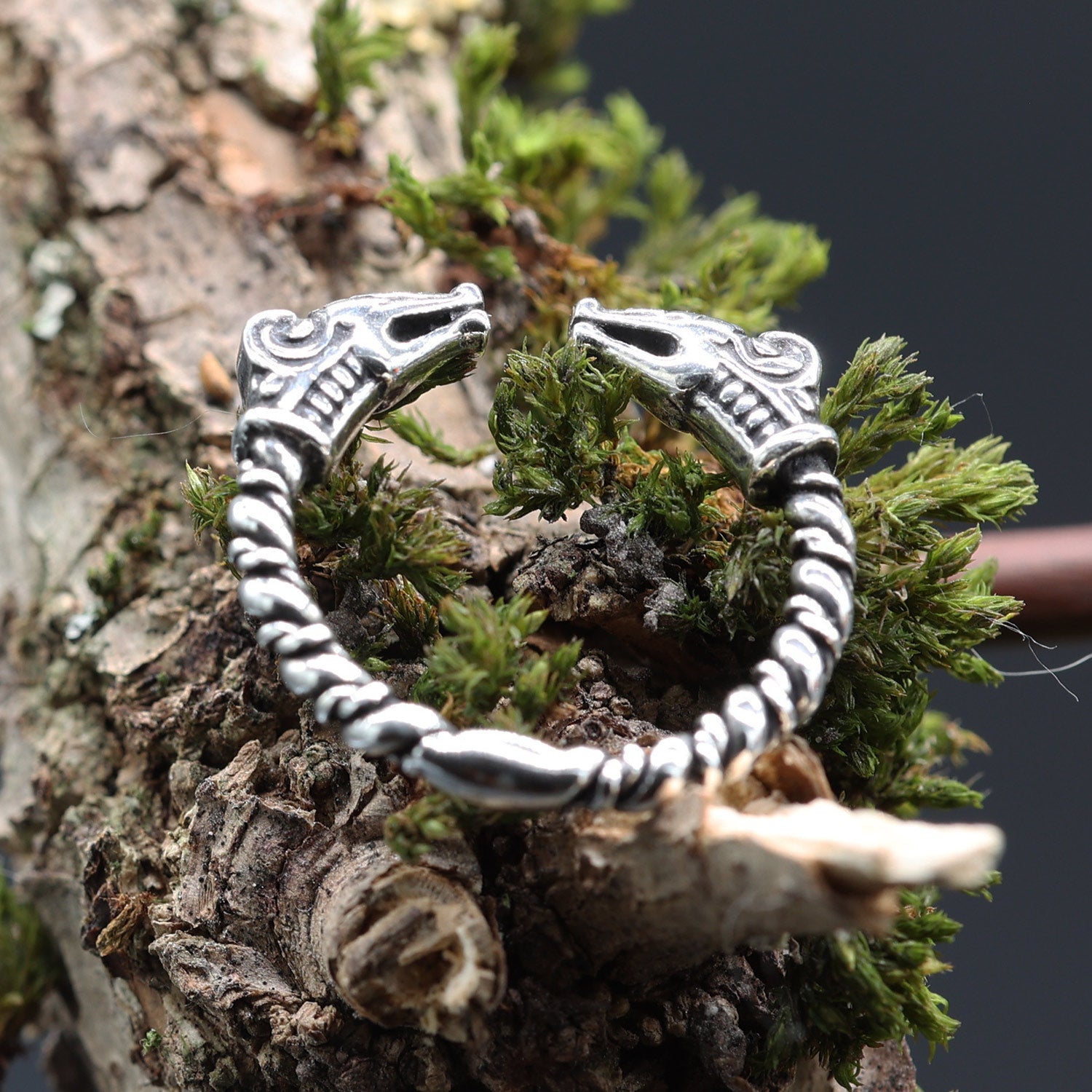 Ring 925 Silber Drachen Wikinger design