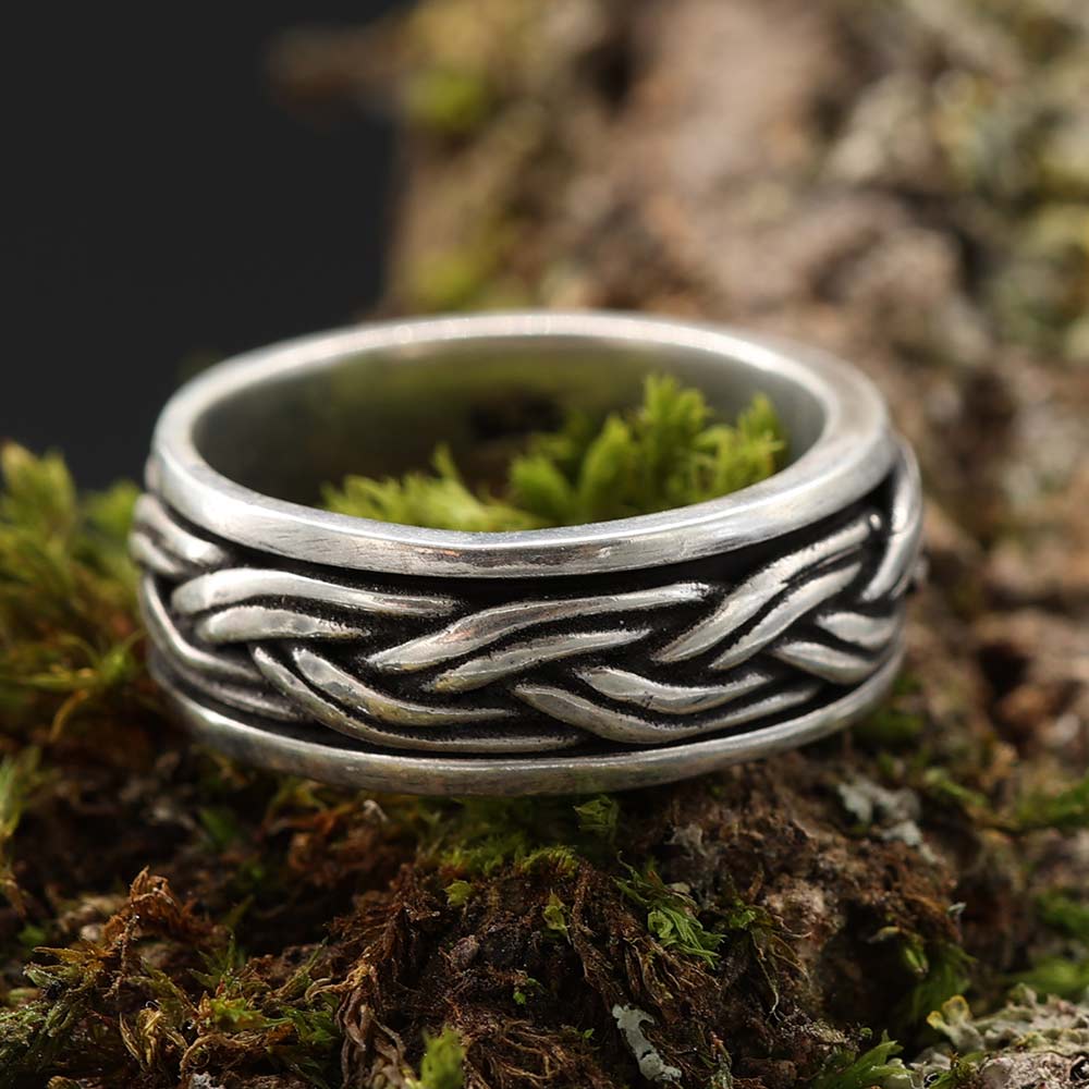 Drehbarer Ring 925 Silber Männer Damen Biker Silberring