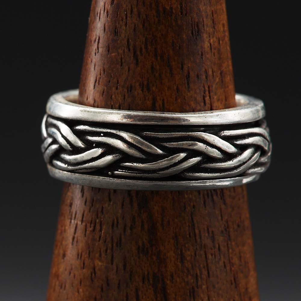 Spinner Silber 925 Ring geflochten Innenring drehbar viele Größen