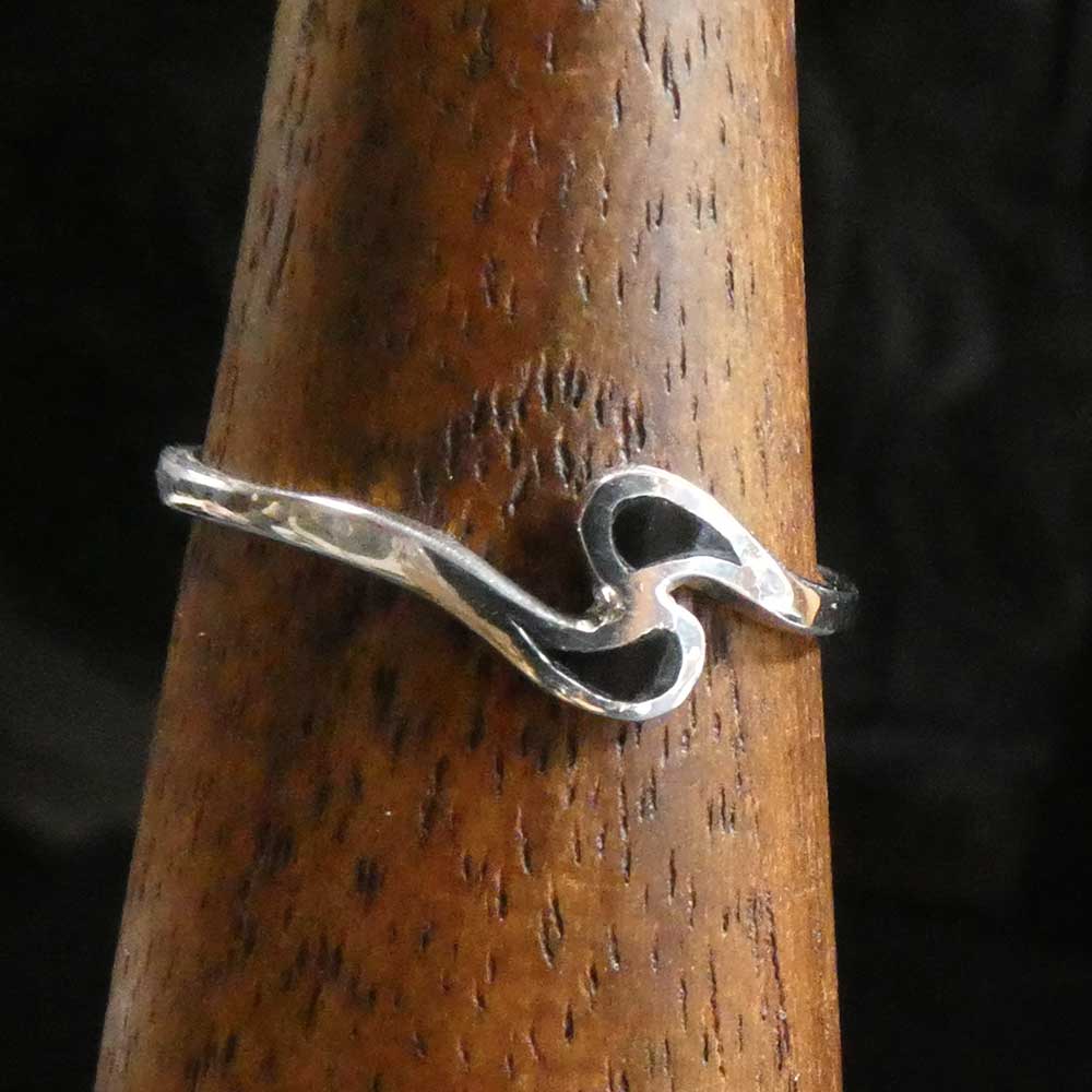 Zierlicher Damen Ring 925er Silber schwarzer perlmutt