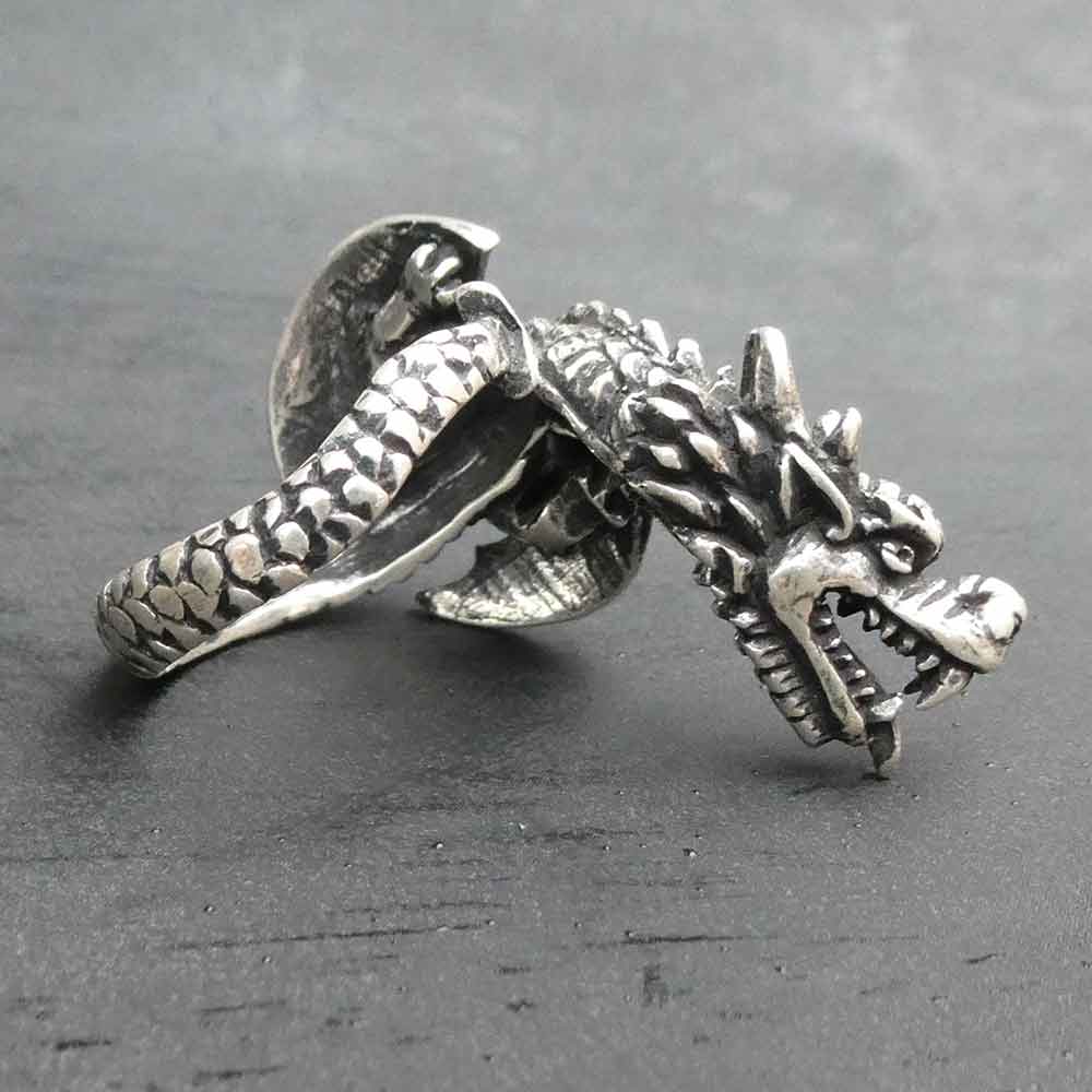 Drachen Ring Gothic Schmuck 925 Silber