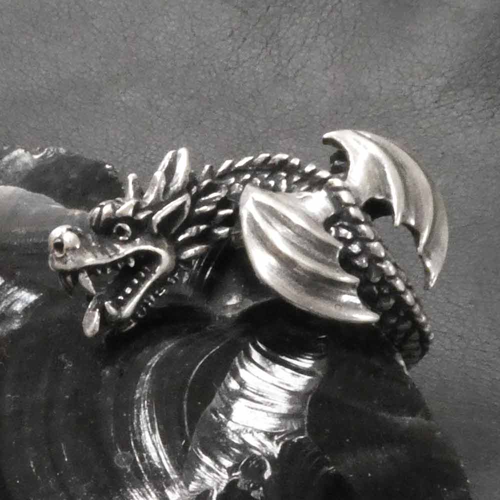 Drache Silber Ring ausgefallen