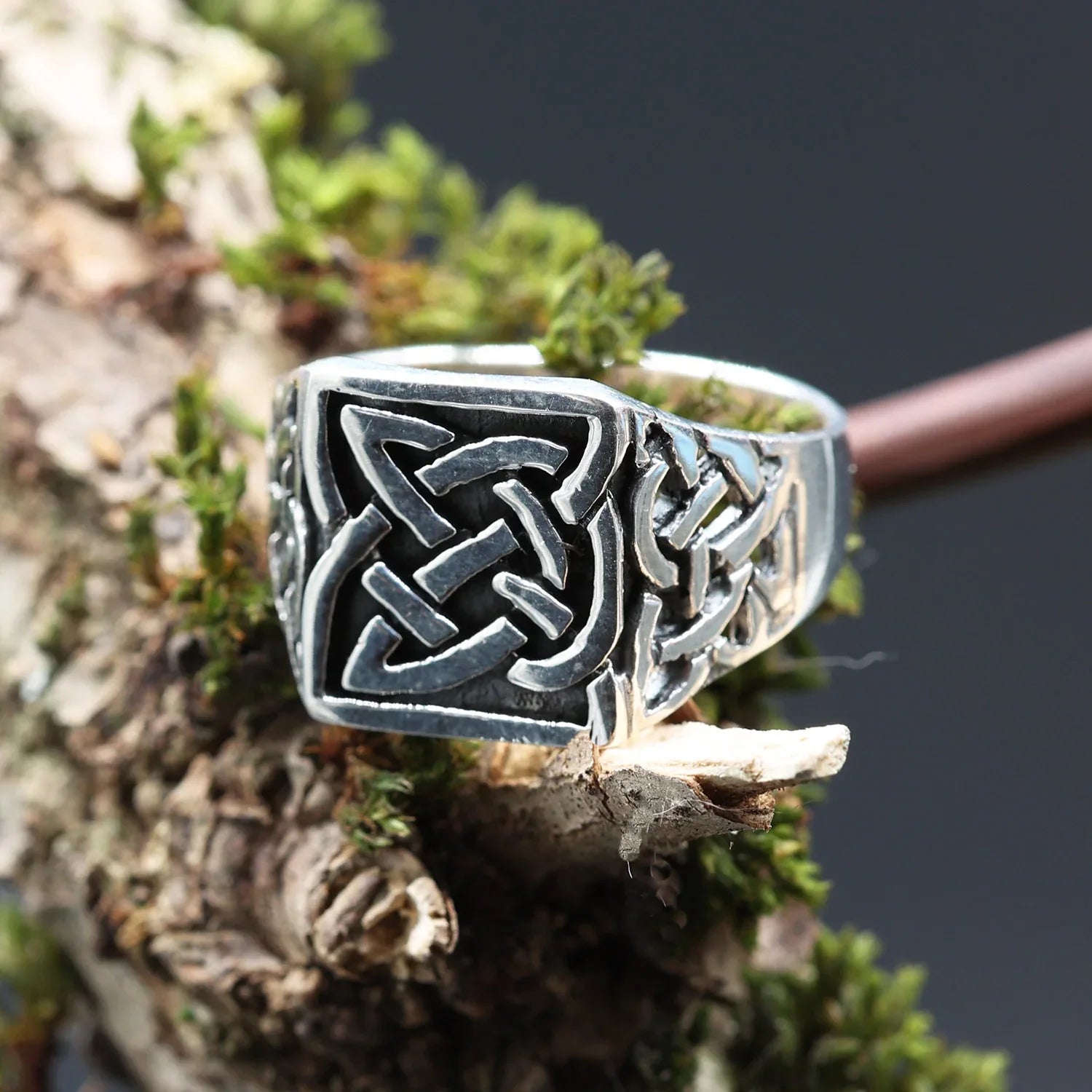 Siegel Ring Keltisch 925 Silber Herren Ring massives Sterlingsilber