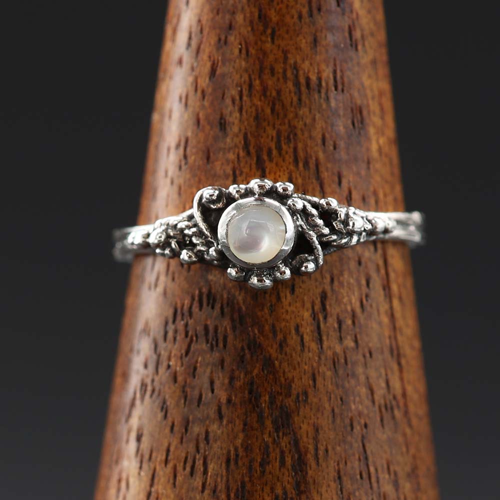 Ring zeitlos 925 Silber Perlmutt zarter Damen Ring