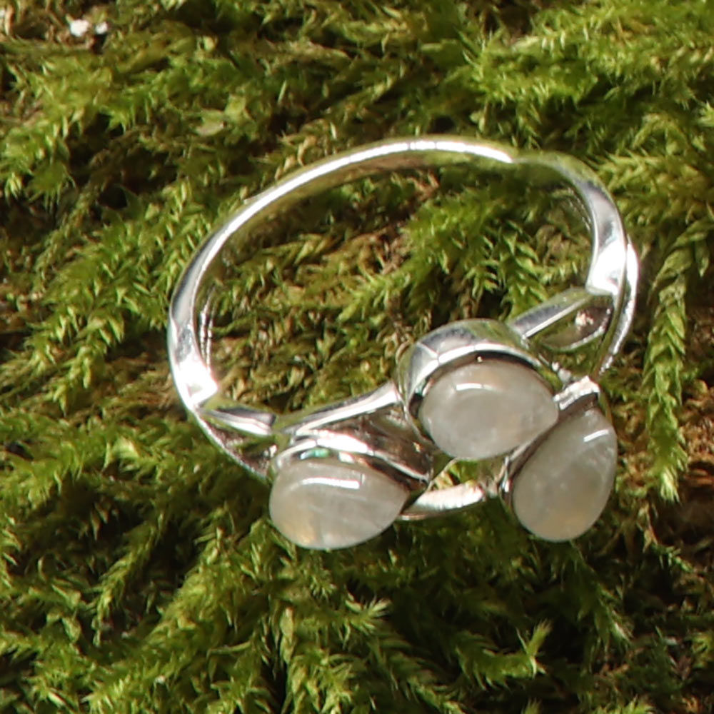Mondstein Edelstein Ring Damen gefertigt aus 925 Silber