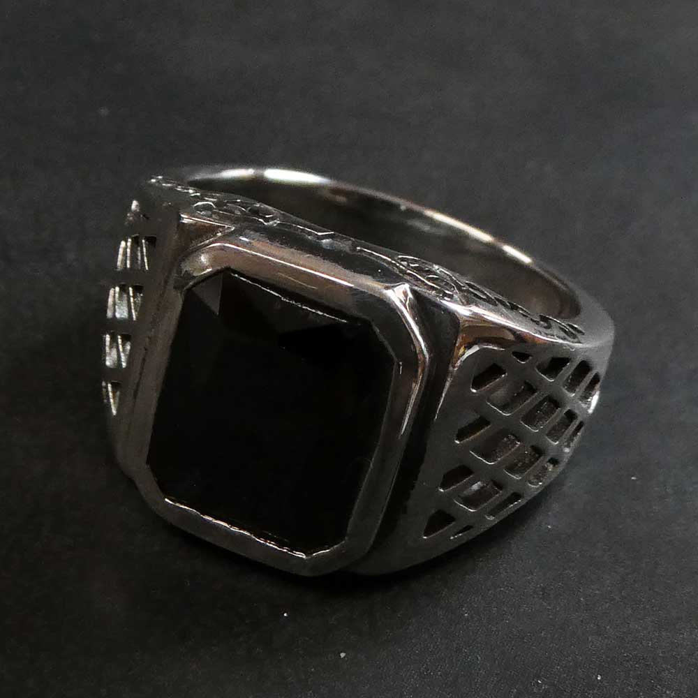 Großer Herren Silber Ring schwarzer Zirkonia Stein exklsiver Herren Schmuck
