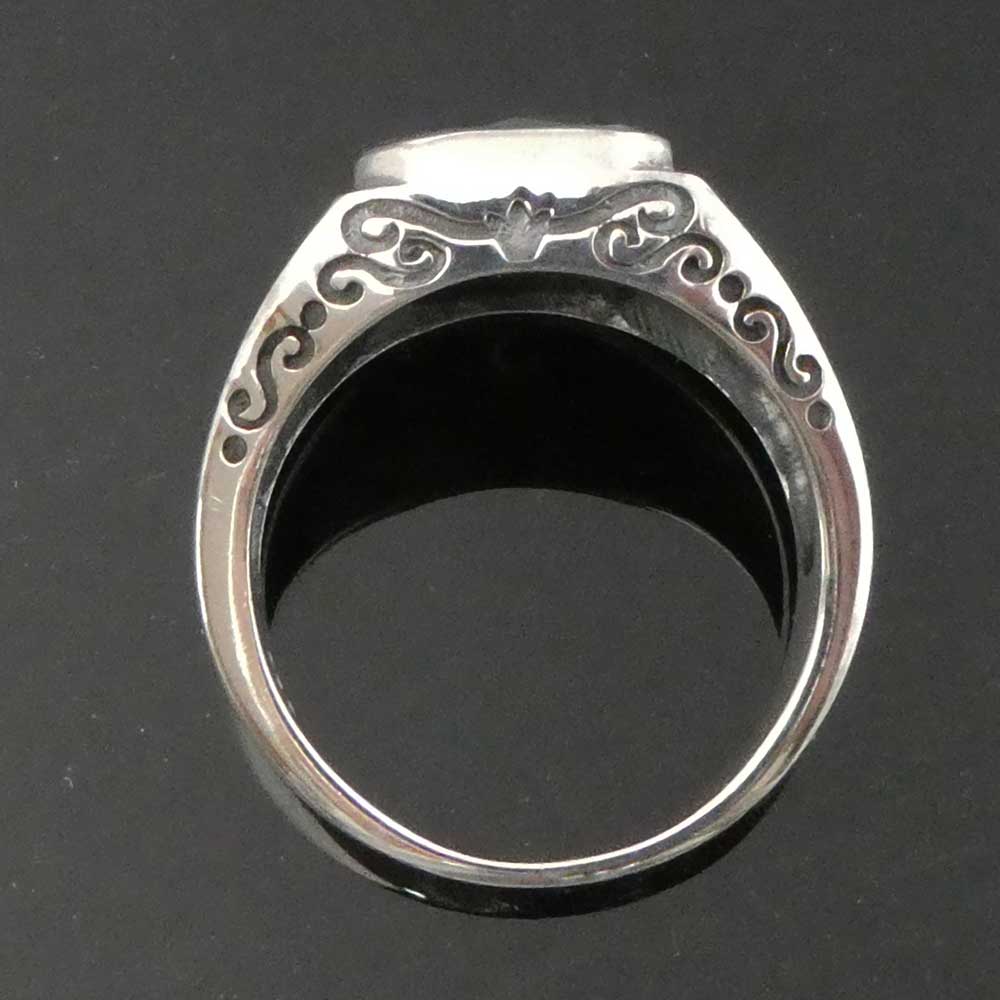 Herren Ring fein gemustert-925 Sterlingsilber Hand geschmiedet