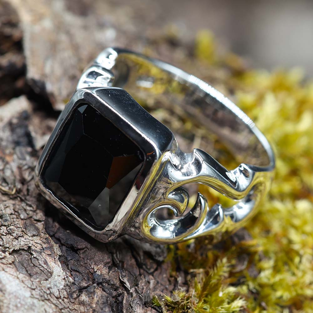 Siegelring Silber Onyx exklusiver Herrenring