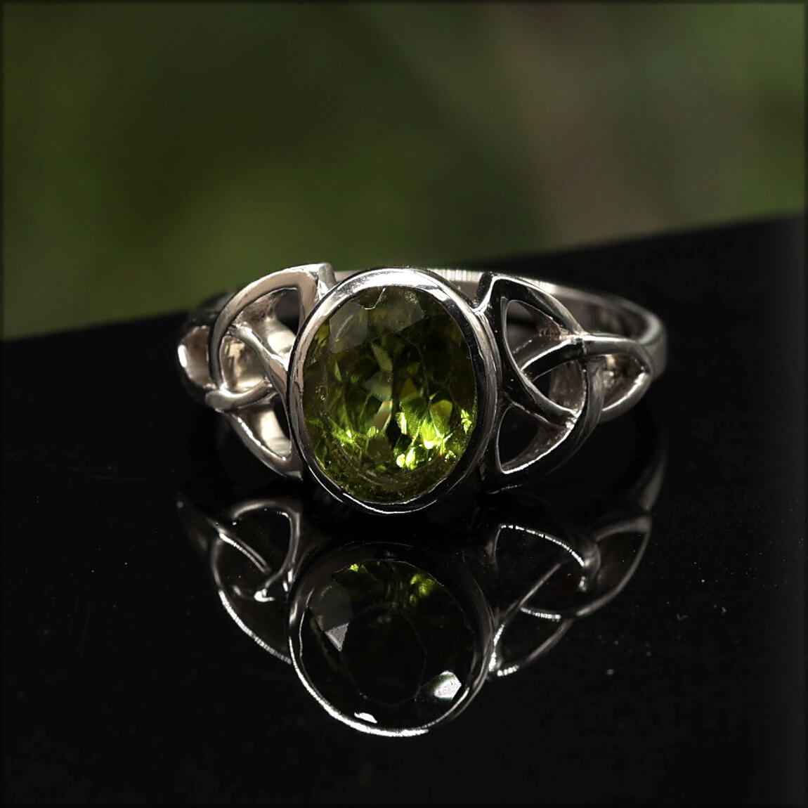 Kelten Ring keltisch 925 Silber Damenschmuck Edelstein Peridot