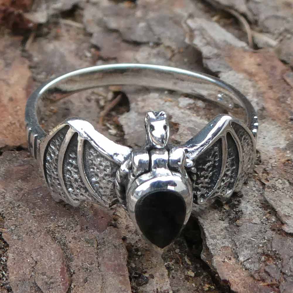 Gothic Silberring Fledermaus