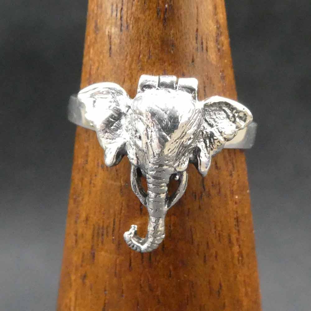Elefant Giftring Giftfach Ring ausgefallen mit Fach zum Öffnen