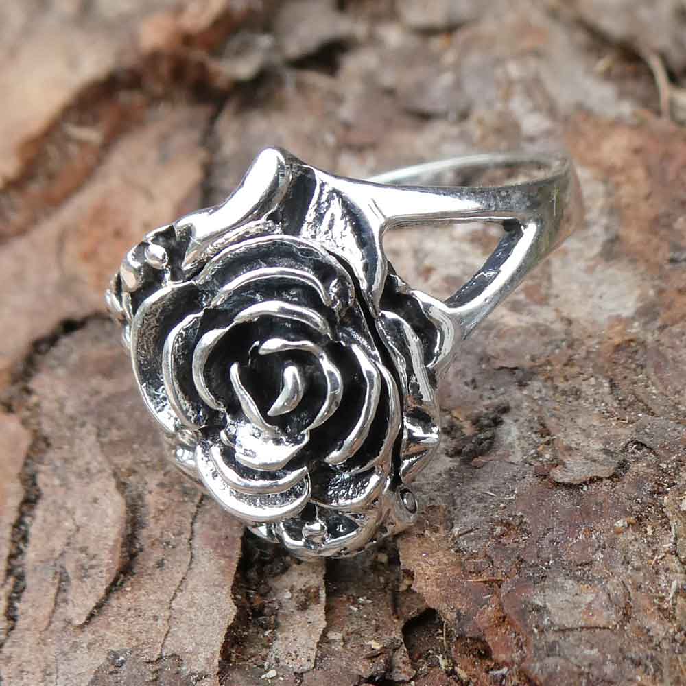 Gothicschmuck Rosenring Silber