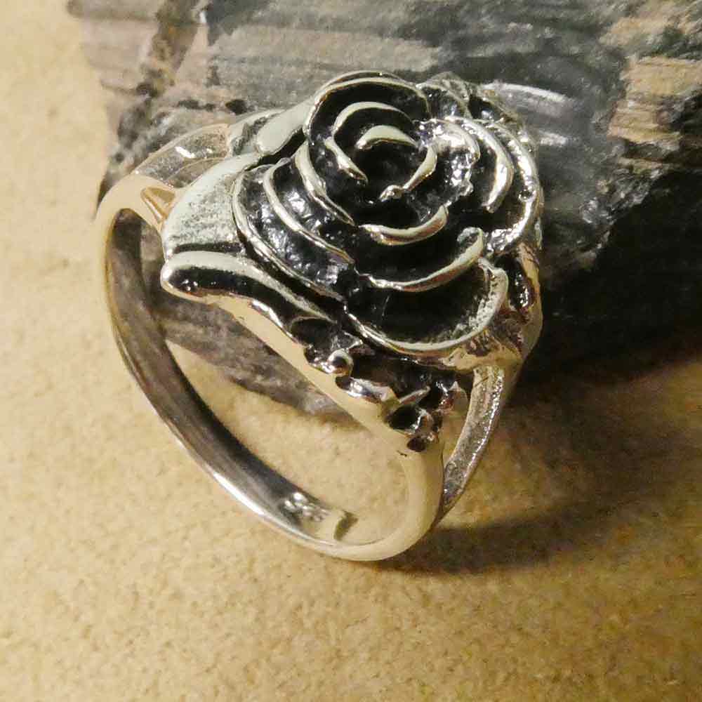 silberner Rosen Ring Sterlingsilber