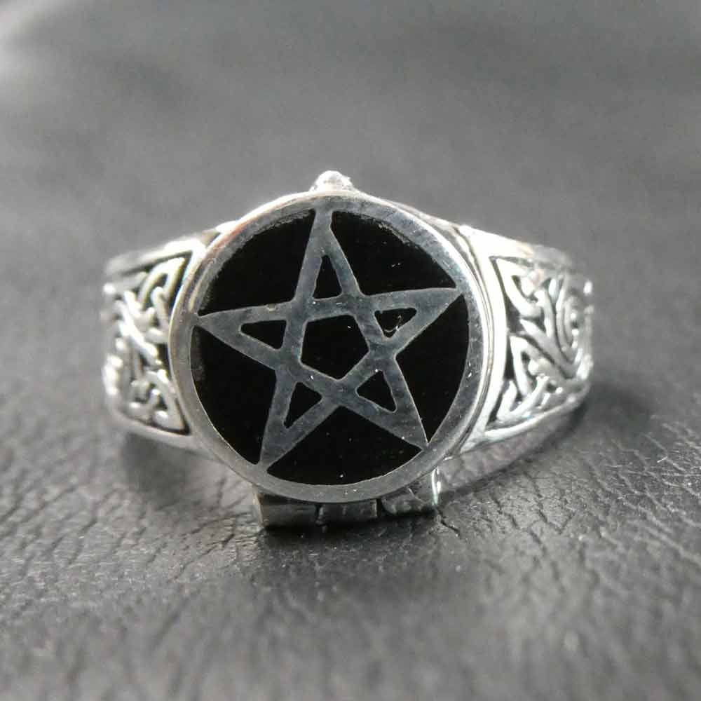Gothicschmuck Pentagramm Silberring