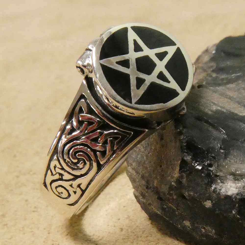 Pentagramm Ring Silber Giftring