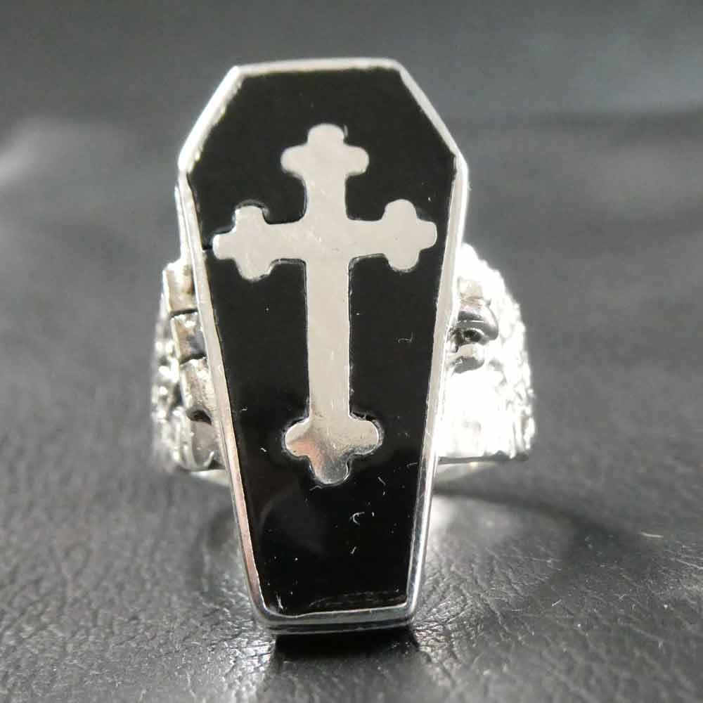 Sarg Skurilier Giftring Gothic Schmuck 925 Silber Herren