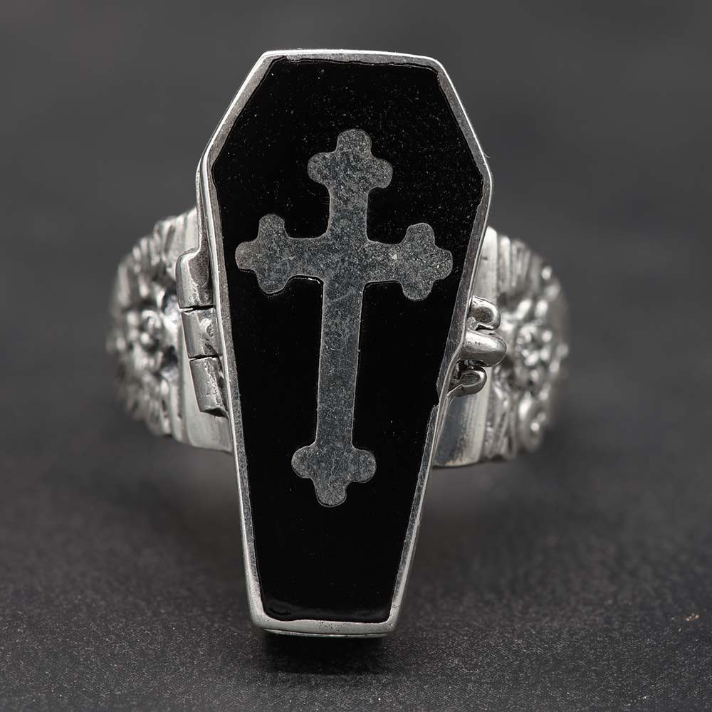 Sarg 925 Silber Ring Skurilier Giftring Gothic Schmuck 925 Silber Herren