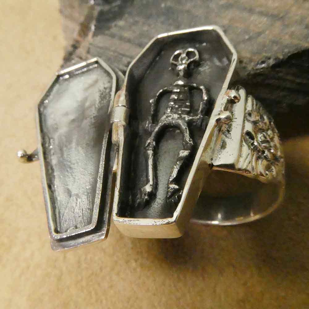 Sarg offen Giftring Silber Schmuck
