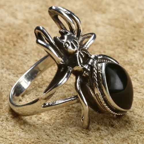 Giftring Spinne Silberring mit Fach