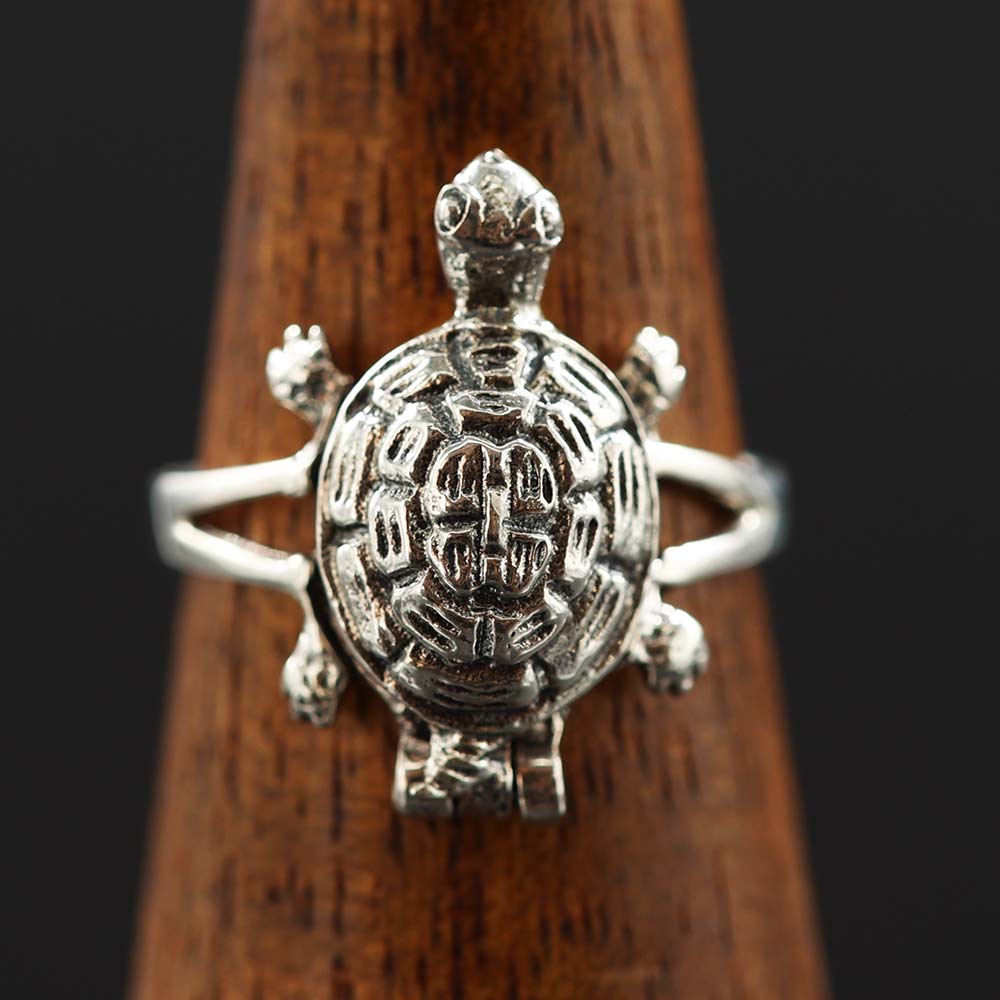 Schildkröten Ring mit Geheimfach 925 Silber Giftring Sterlingsilber