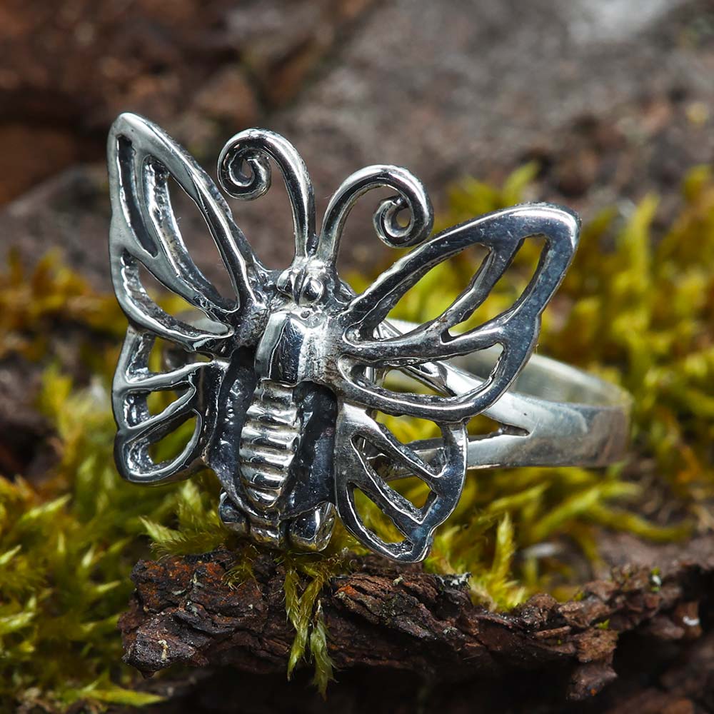 Schmetterling Ring Silber Giftring Damen Schmuck