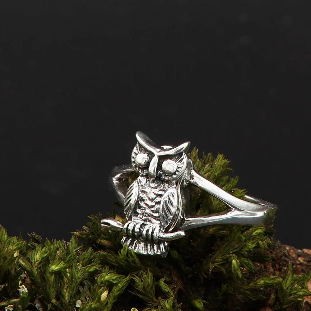 Eulen Ring Silber mit geheimfach - Sterlingsilber in Juweliersqualität