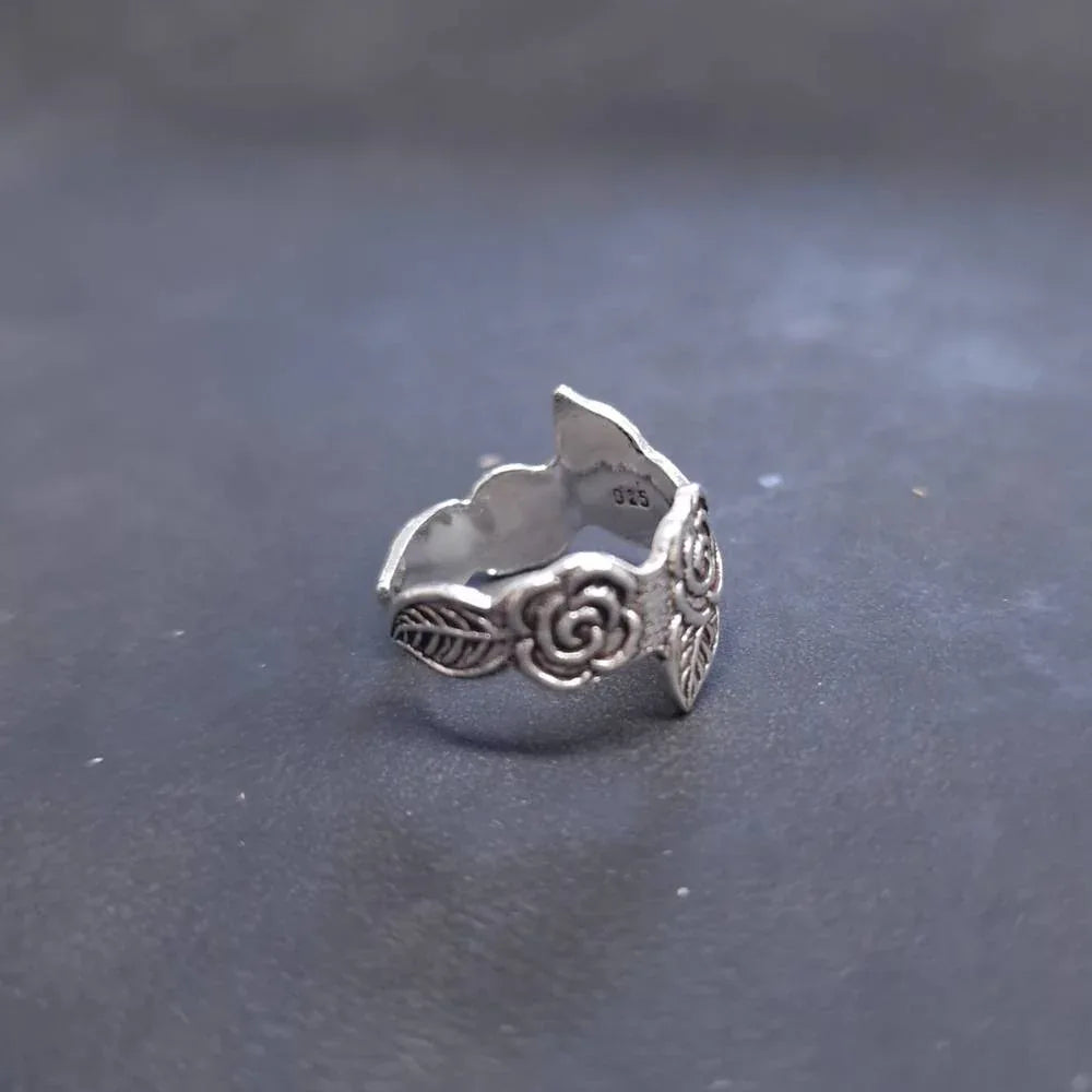 Zehenring 925 Silber mit Rosenmotiv - hochwertig verarbeitet